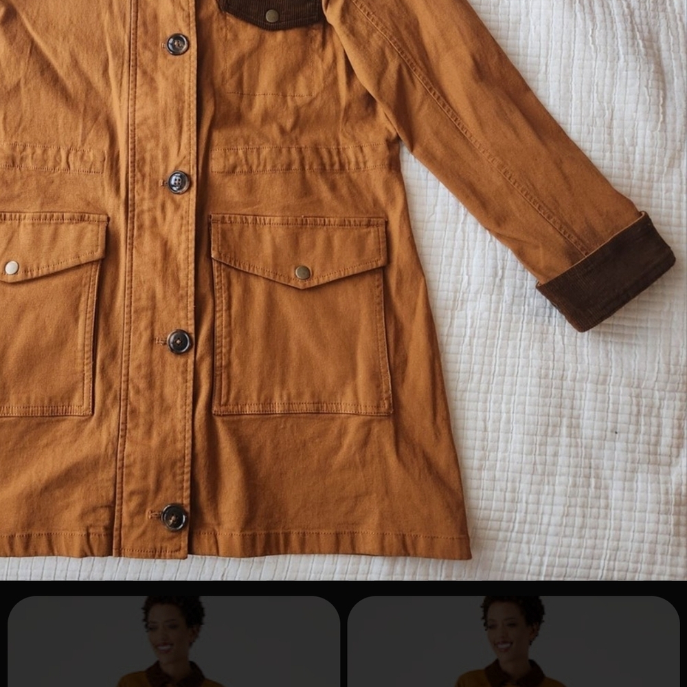 Womans Joan Rivers Button Down Utility Jacket With Coduroy On The Collar  NWT - Picture 6 of 10